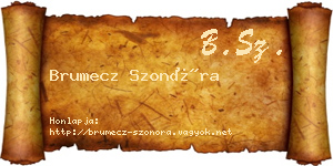 Brumecz Szonóra névjegykártya